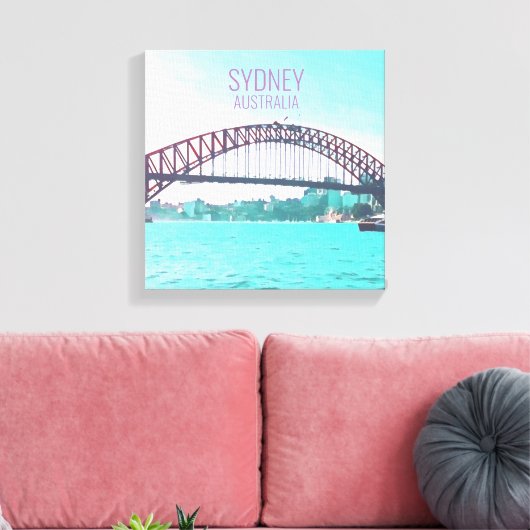 Sydney Harbour Bridge moderne reisprint Canvas Afdruk (Insitu (Woonkamer))