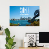 Sydney Harbour Bridge & Opera House Skyline Poster (Thuiskantoor)