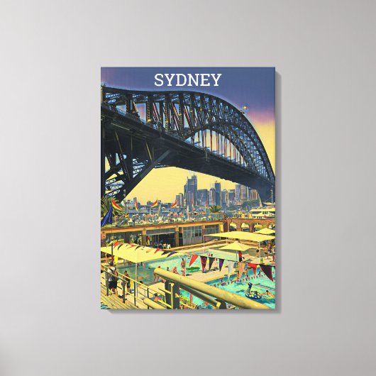 Sydney Harbour Bridge Reisprint Canvas Afdruk (Voorkant)