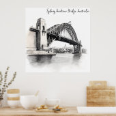 Sydney Harbour Bridge schets Poster (Keuken)