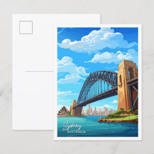 Sydney Harbour Bridge Travel illustratie Briefkaart