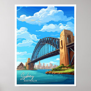 Sydney Harbour Bridge Travel  illustratie Poster
