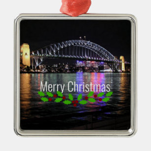 Sydney Harbour Bridge - Vrolijk kerstfeest! Metalen Ornament