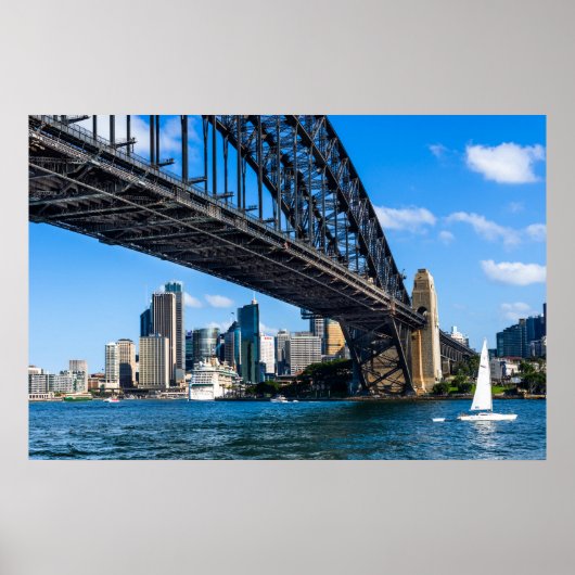 Sydney Harbour-brug over de haven naar de stad Poster (Voorkant)