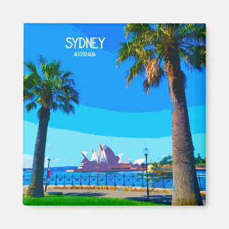 Sydney Harbour Vintage Travel Art Magent Magneet