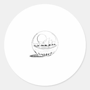 Sydney in een glazen wereldbol ronde sticker