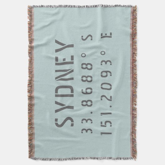Sydney Latitude en Lengtegraad Deken (Voorkant Verticaal)