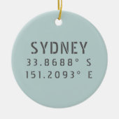 Sydney Latitude Longitude Keramisch Ornament (Voorkant)