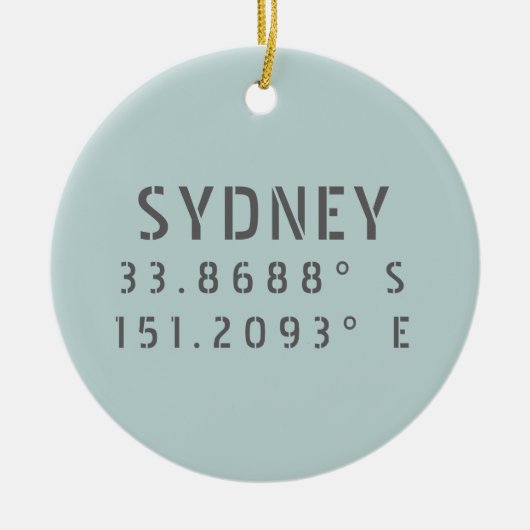 Sydney Latitude Longitude Keramisch Ornament (Voorkant)