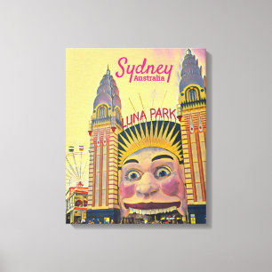 Sydney Luna Park leuk reisblad Canvas Afdruk