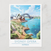 Sydney Opera Australia Art Vintage Travel Briefkaart (Voorkant)