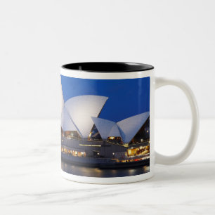 Sydney Opera House at Night, Sydney, New South Tweekleurige Koffiemok