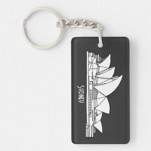 Sydney Opera House Australia tekenend souvenir Sleutelhanger (Voorkant)
