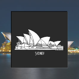 Sydney Opera House Australia tekenend souvenir Vierkante Button 5,1 Cm