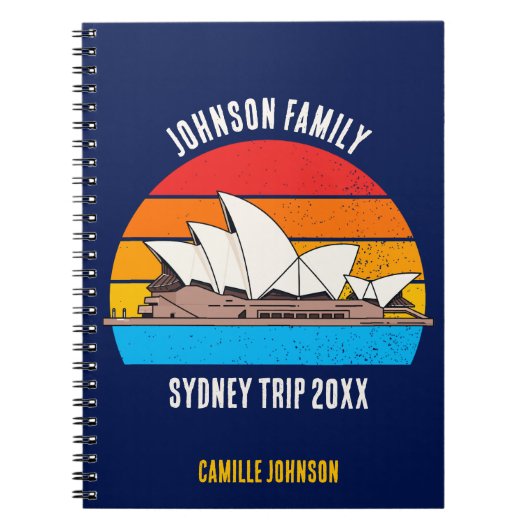 Sydney Opera House Australia Trip Custom Blue Notitieboek (Voorkant)