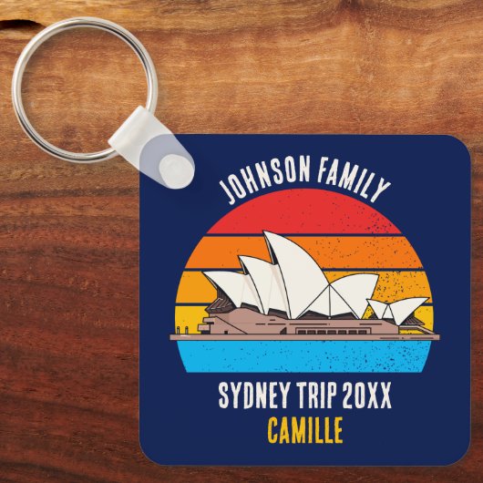 Sydney Opera House Australia Trip Custom Blue Sleutelhanger (Voorkant)