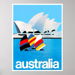 Sydney Opera House Australia vintage Poster