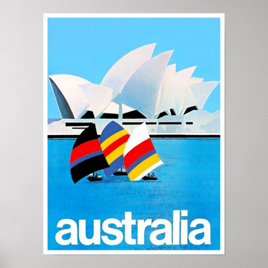 Sydney Opera House Australia vintage Poster (Voorkant)
