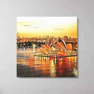 Sydney Opera House, Australië Canvas Afdruk