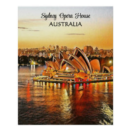 Sydney Opera House, Australië Poster Perfect Poster