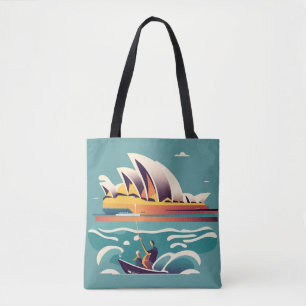 Sydney Opera House Australië schilderij souvenir Draagtas