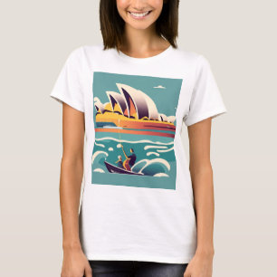 Sydney Opera House Australië schilderij souvenir T-shirt