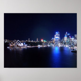 Sydney Opera House bij nacht Poster