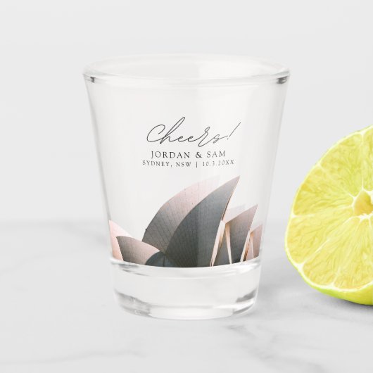 Sydney Opera House bruiloft gunst Proost Schot Gla Shot Glas (Voorkant)