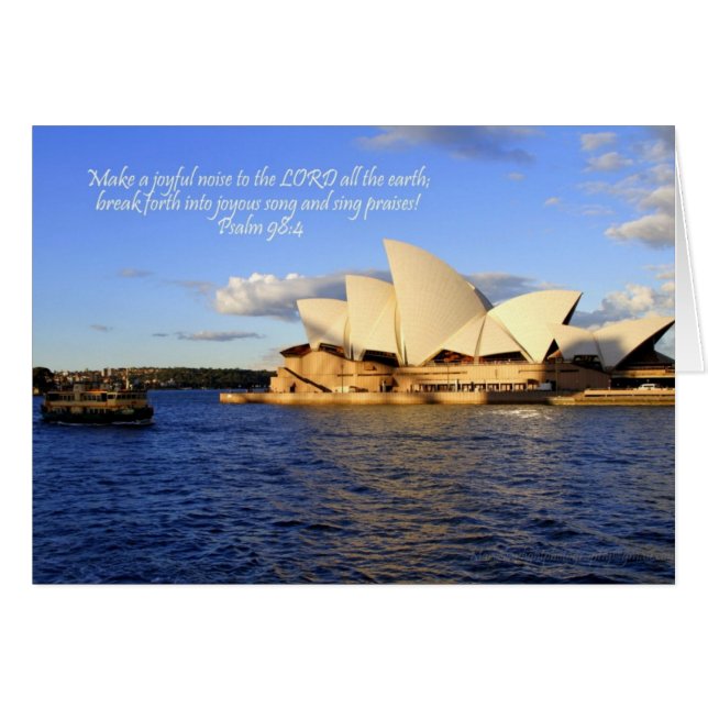 Sydney Opera House Card met Bijbel vers (Voorkant Horizontaal)