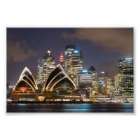 Sydney Opera house & cityscape at night, Australië