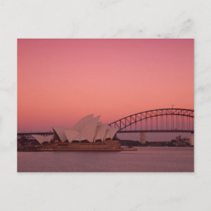 Sydney Opera House en Harbour, Nieuw Zuid Briefkaart