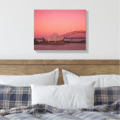 Sydney Opera House en Harbour, Nieuw Zuid Canvas Afdruk (Insitu (Slaapkamer))