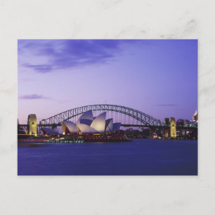 Sydney Opera House en haven, New South 2 Briefkaart