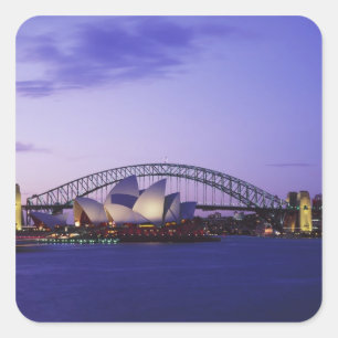 Sydney Opera House en haven, Nieuw Zuid 2 Vierkante Sticker