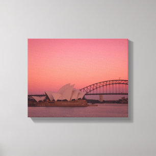 Sydney Opera House en haven, Nieuw Zuid Canvas Afdruk