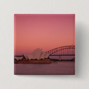 Sydney Opera House en haven, Nieuw-Zuid-Wales Vierkante Button 5,1 Cm