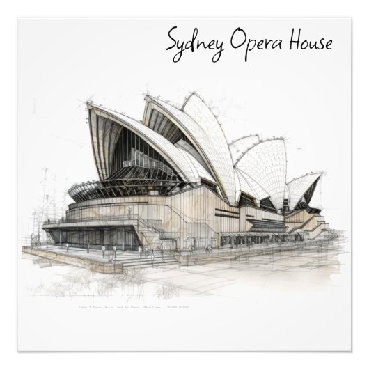Sydney Opera House Foto Afdruk (Voorkant)