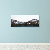 Sydney" Opera House & Harbor Bridge Canvas Afdruk (Insitu (Houten vloer))