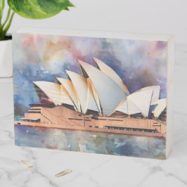 Sydney Opera House Houten Kist Print