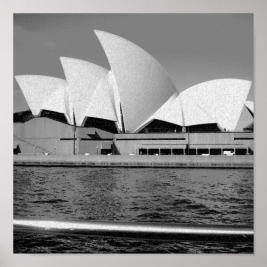 Sydney Opera House in Black en White Poster (Voorkant)