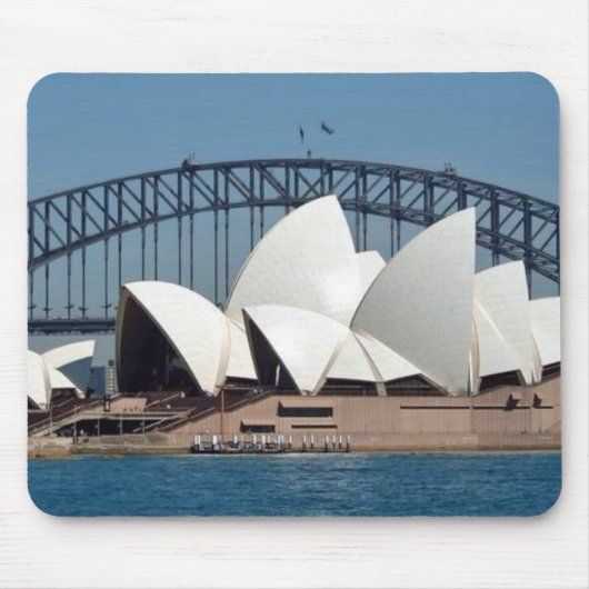 Sydney Opera House met Harbour Bridge Background. Muismat (Voorkant)