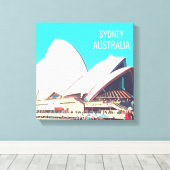Sydney Opera House modern reisblad Canvas Afdruk (Insitu (Houten vloer))