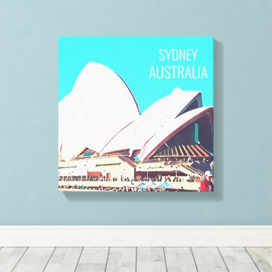 Sydney Opera House modern reisblad Canvas Afdruk (Insitu (Houten vloer))
