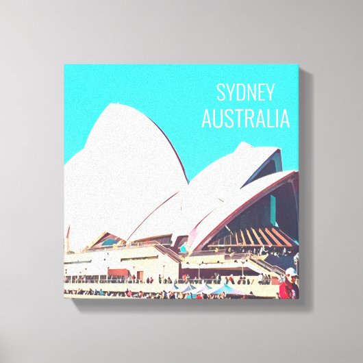 Sydney Opera House modern reisblad Canvas Afdruk (Voorkant)