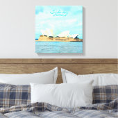 Sydney Opera House modern reisblad Canvas Afdruk (Insitu (Slaapkamer))