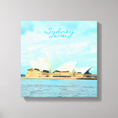 Sydney Opera House modern reisblad Canvas Afdruk (Voorkant)
