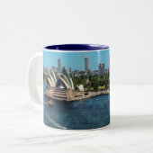 Sydney - OPERA HOUSE - panorama Tweekleurige Koffiemok (Voorkant links)
