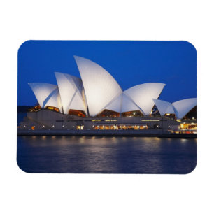 Sydney Opera House 's nachts, Sydney, Nieuw-Zuid-W Magneet
