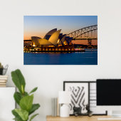 Sydney Opera House & Sydney Harbour Bridge Poster (Thuiskantoor)