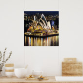 Sydney - OPERA HOUSE - uitzicht Poster (Keuken)
